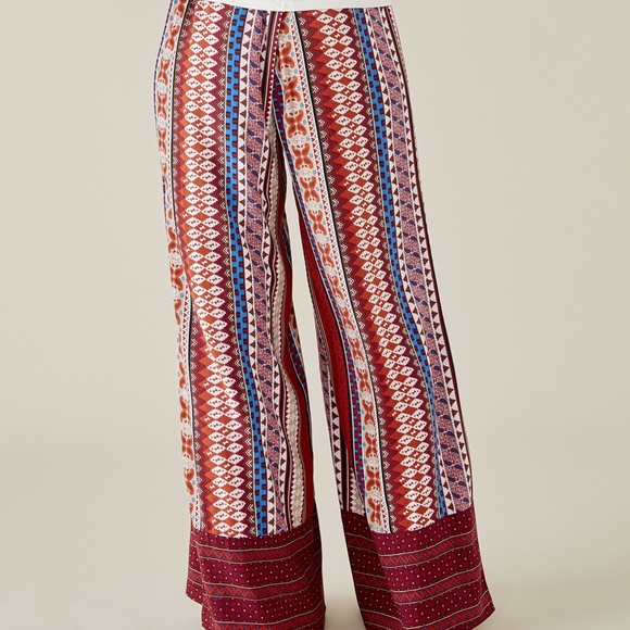 Signature Studio Pants - Boho Wide Leg Palazzo Pants size M